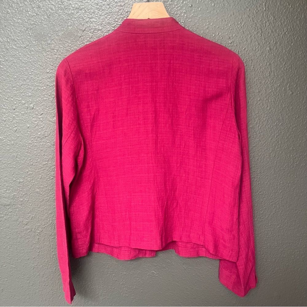 Eileen Fisher Raspberry Linen Blend Button Front … - image 8